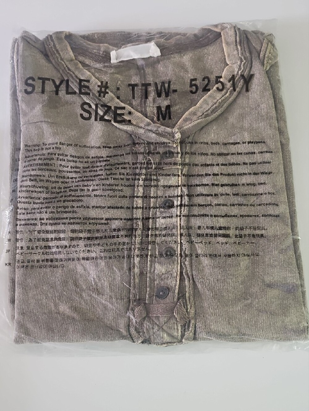 Zenana Outfitters Washed Olive Tank with Henley Placket - Picture 5 of 5